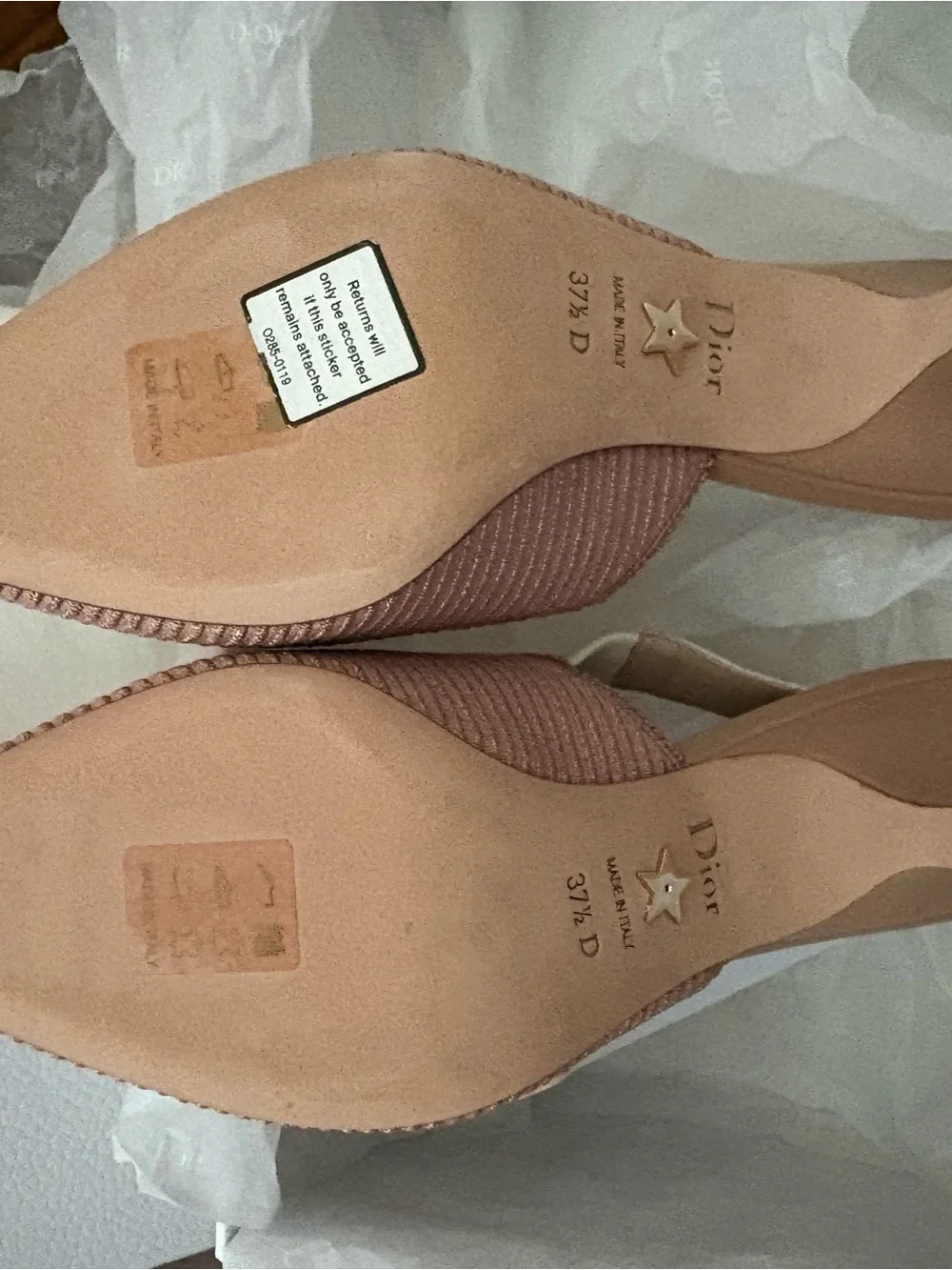 Dior Rose Slingback Kitten Heels with J'Adior Strap 37.5